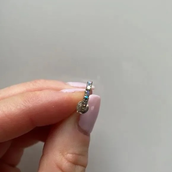 Genuine 925 Sterling Silver Hoop Earring - Picture 3 of 7